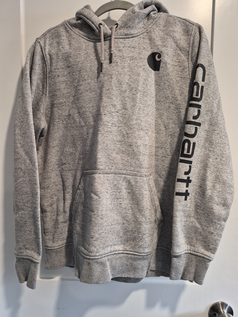 Carhartt Men's Gray Logo Hoodie - Signature Chest & Sleeve Branding